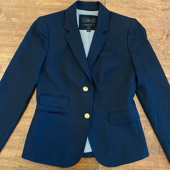 J. Crew Navy Blue Schoolboy Wool Blazer Jacket Sz 0 - Picture 3 of 15